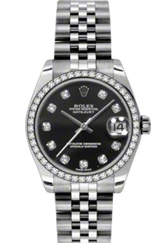 ladies black face rolex