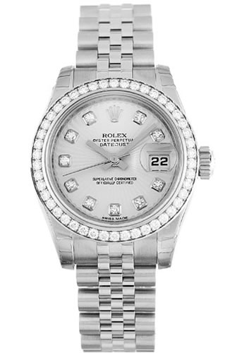 ladies silver rolex watch