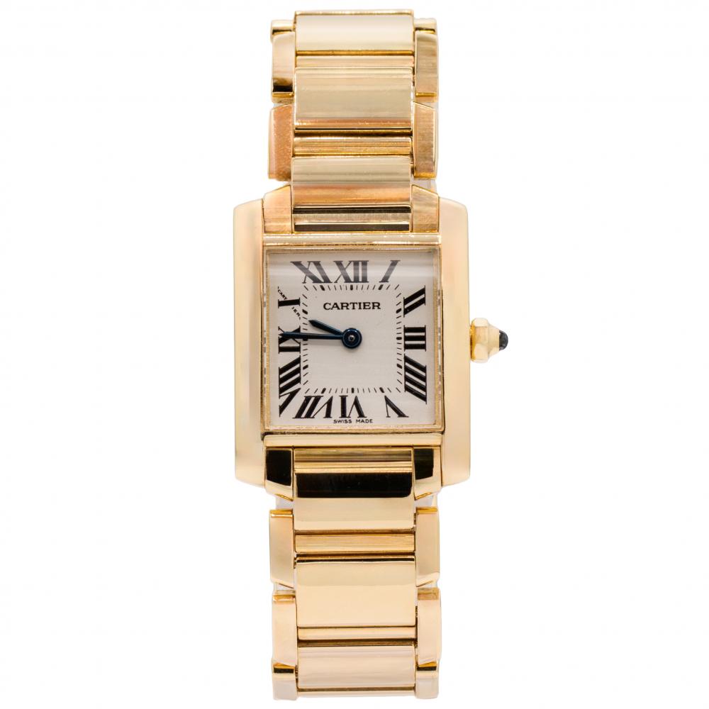 Cartier Tank Francaise Small 18Kt YG 2385 Watch