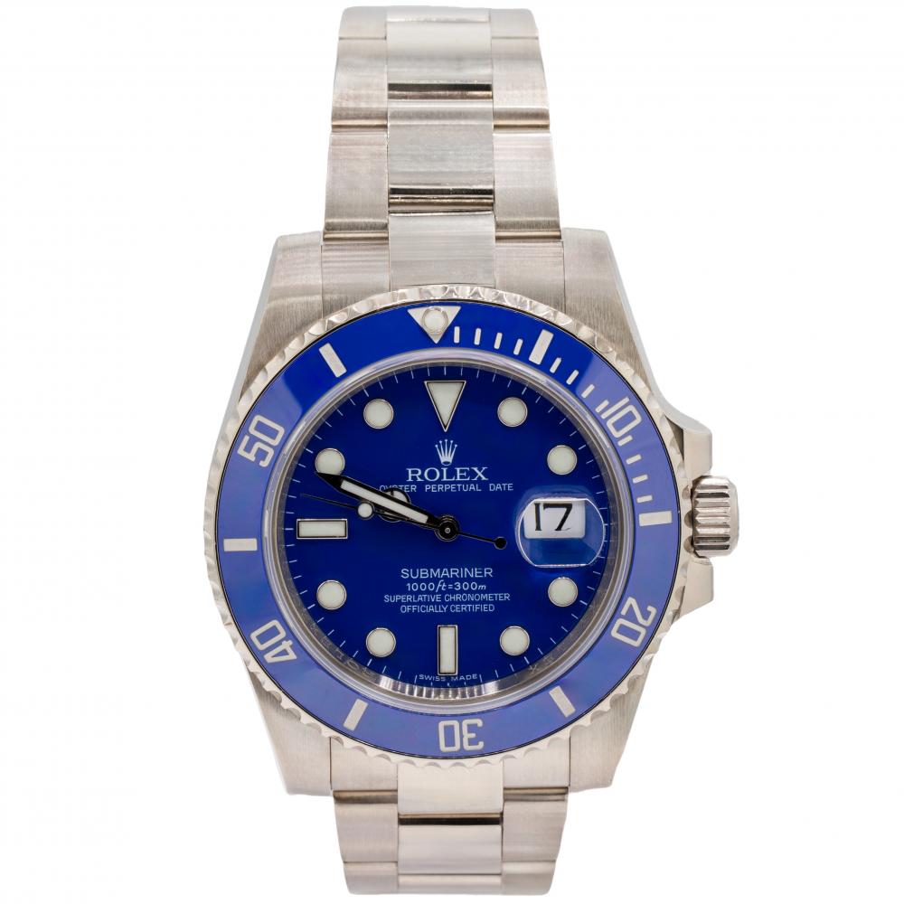 Rolex Submariner "SMURF" 18K White Gold 40MM 116619LB Watch