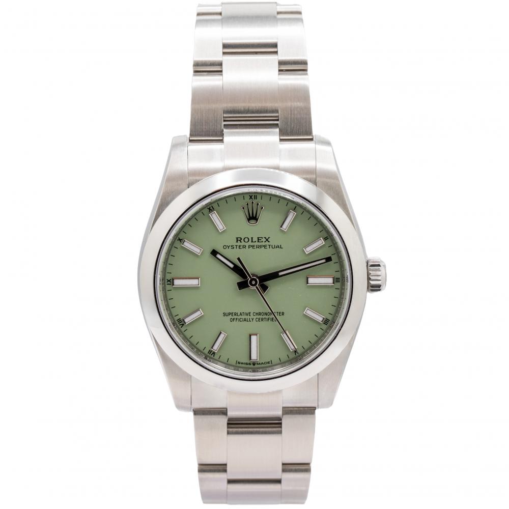 Rolex Oyster Perpetual Pistachio 34MM 124200 Watch