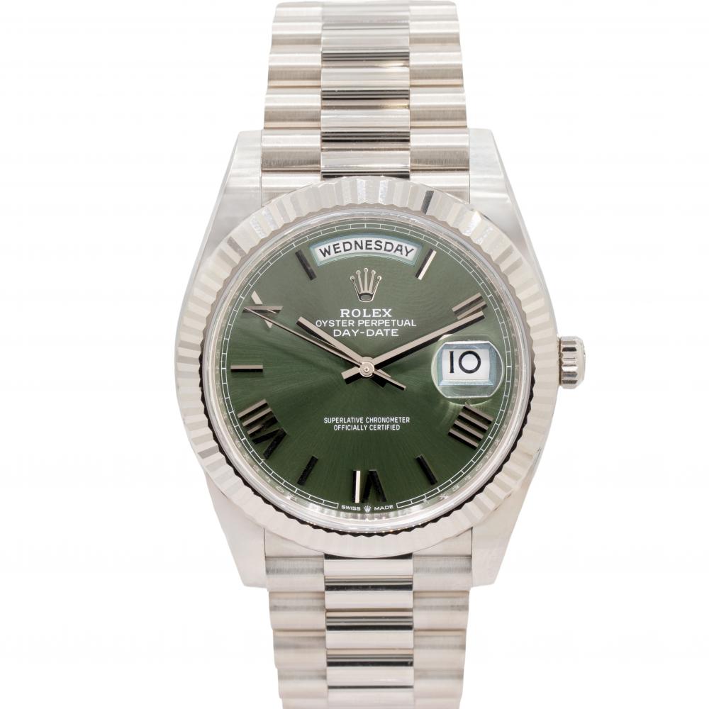 Rolex Day-Date 40MM 228239 Olive Green Dial 18KT WG Watch