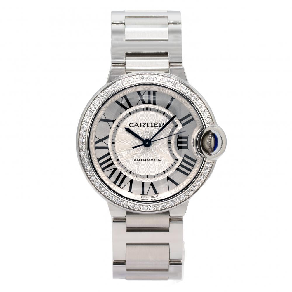 Cartier Ballon Bleu De 36MM W4BB0024 Diamond Bezel Watch