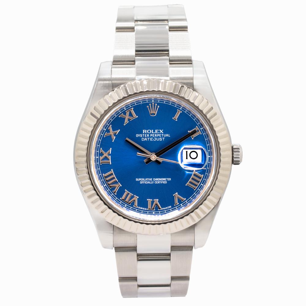 Rolex Datejust Blue Dial 41MM 116334 18KT WG Watch