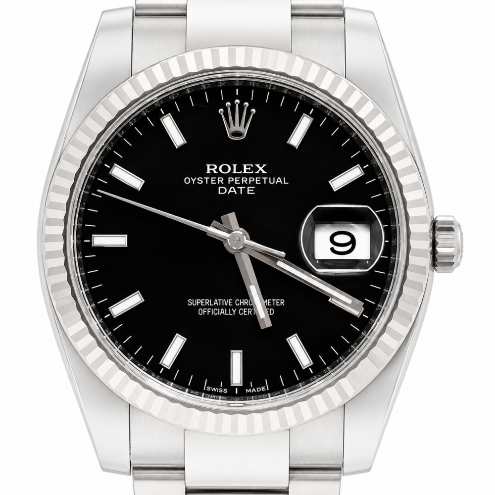 Rolex Date 34MM 115234 Black Dial Watch