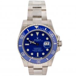 Rolex Submariner "SMURF" 18K White Gold 40MM 116619LB Watch