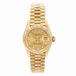 Rolex Datejust 26MM 69178 Diamond Dial 18KT YG Watch