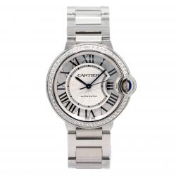 Cartier Ballon Bleu De 36MM W4BB0024 Diamond Bezel Watch