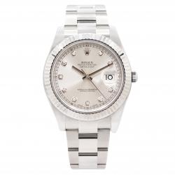 Rolex Datejust II 41MM 116334 Silver Diamond Dial Watch