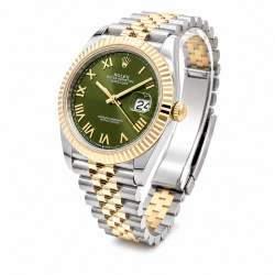 Unworn Rolex Datejust 41MM 126333 Two Tone Olive Green Watch